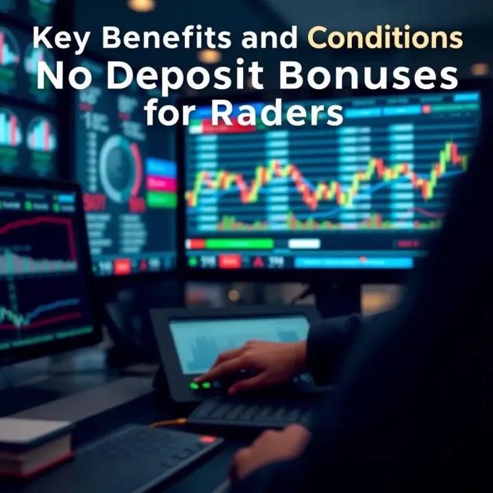 Key Benefits and Conditions of No Deposit Bonuses for Traders Illustration showing key advantages and conditions of no deposit bonuses for traders