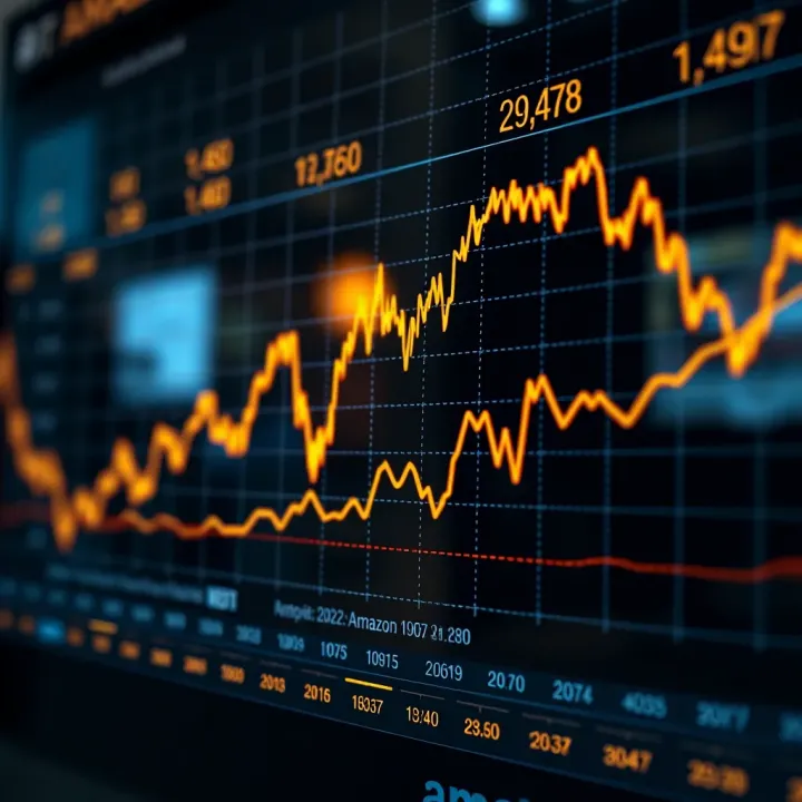 Graph showing the historical stock price performance of Amazon over the years