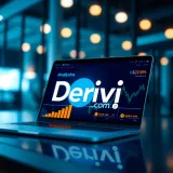 Conceptual illustration of deriv.com platform with digital data and analytics symbols