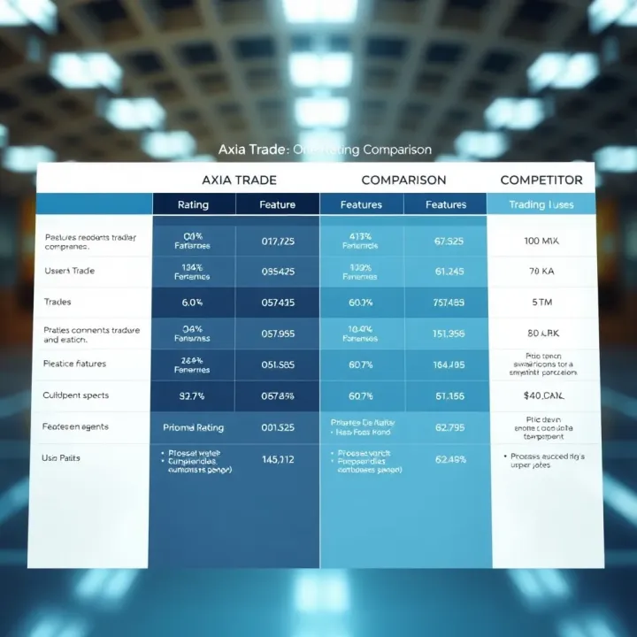 Comparison chart illustrating user ratings and features of various trading platforms