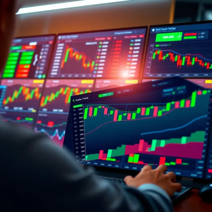 Dashboard of a trading platform showing market trends and asset performance