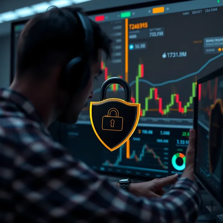 Secure online trading environment highlighting data protection and user safety measures