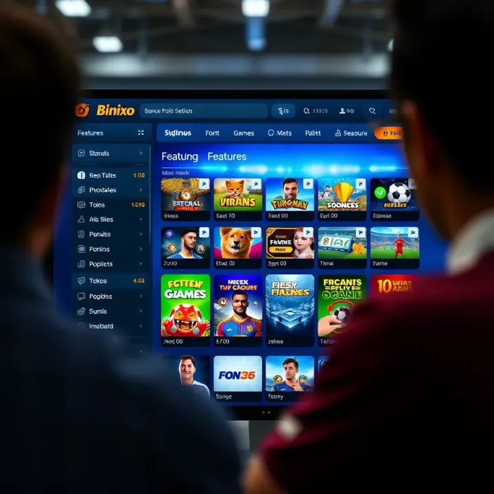 Interface of Binixo online betting platform showing various game options available to Colombian users