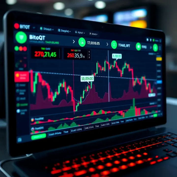BitQT Trading Dashboard with Real-Time Cryptocurrency Analytics Dashboard interface of BitQT showing cryptocurrency trading charts and analytics