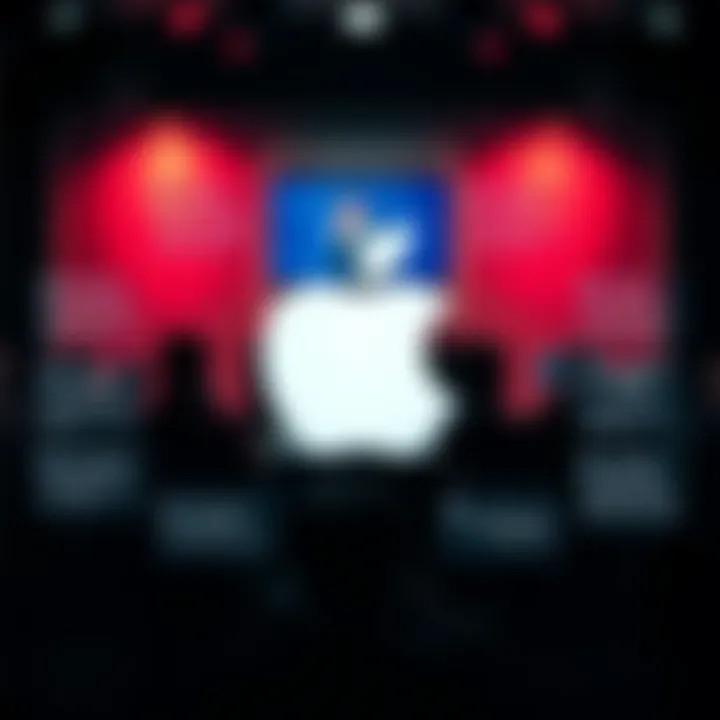 Diagram showcasing Apple's strategic responses to competitive challenges including innovation, marketing tactics, and product development