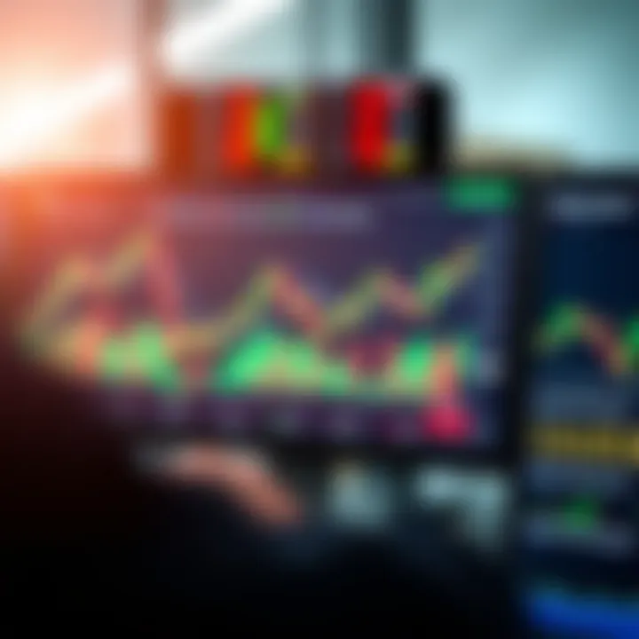 Dashboard of a trading platform showing market charts and financial data