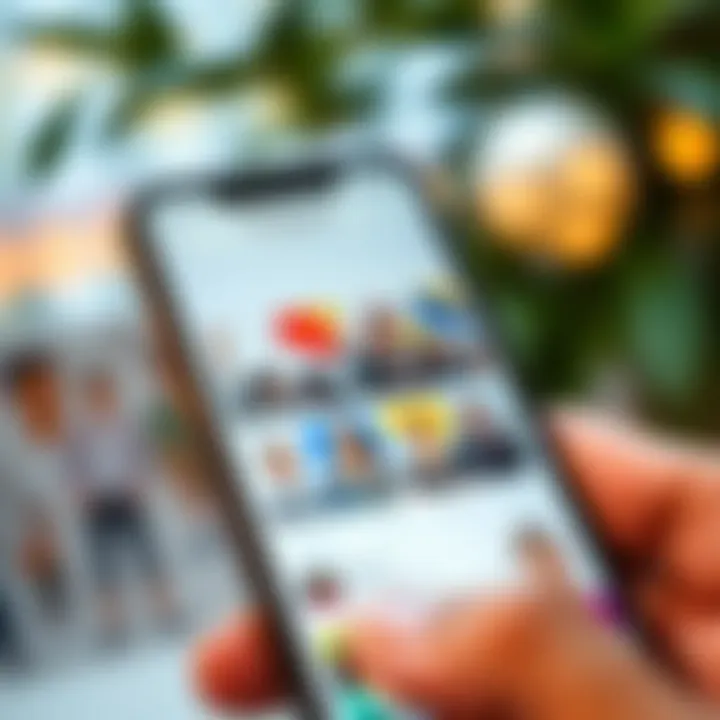 Colorful Telegram app interface showing various community groups on a smartphone screen