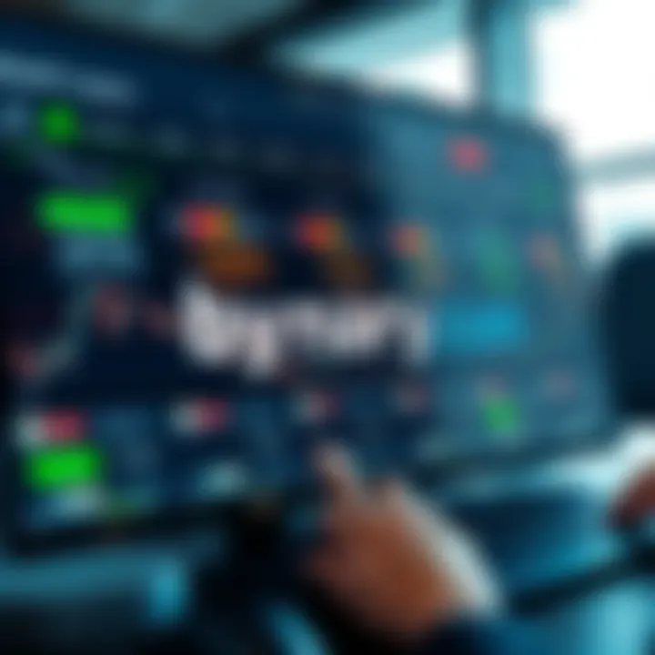 User interface showcasing various binary options trading types on a digital platform