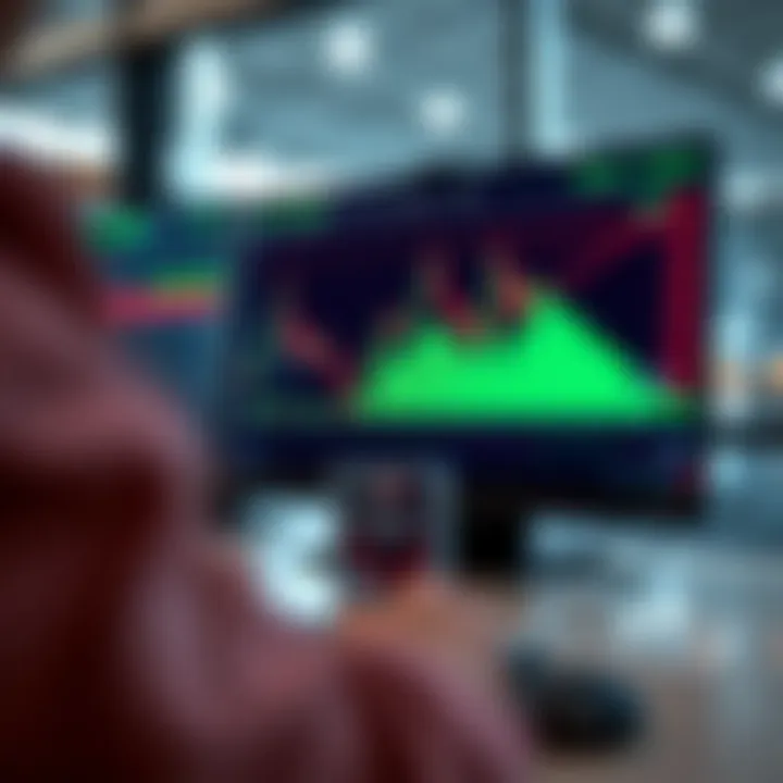 Graph showing binary options trading trends on a digital platform