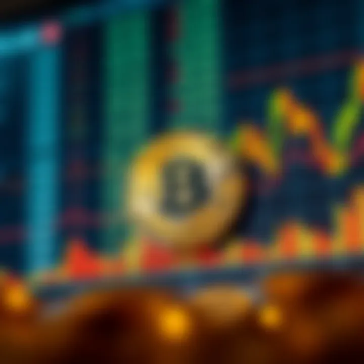 Graph displaying Bitcoin price fluctuations with various market indicators