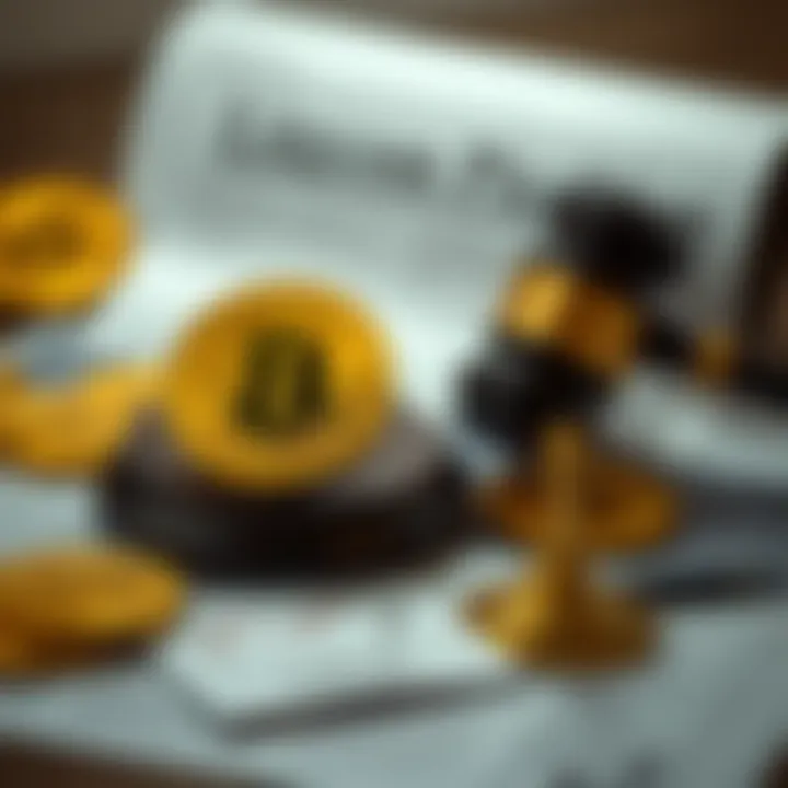 Legal and Risk Considerations in Bitcoin Revolution Investments Conceptual representation of legal documents and digital currency symbols emphasizing investment risks