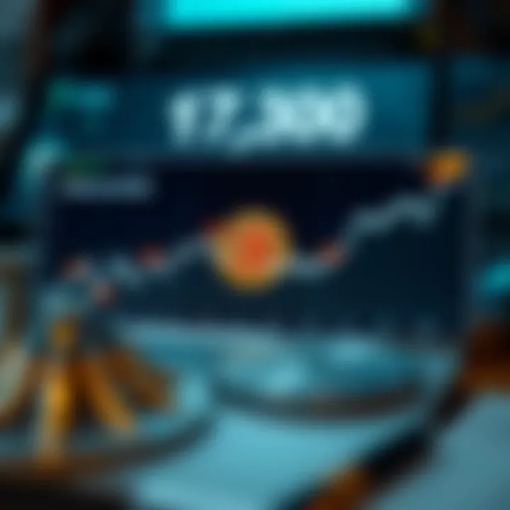 Graph displaying the trend of Bitcoin value against the US dollar with key economic factors highlighted