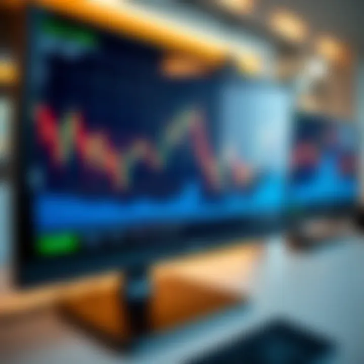 Close-up of a high-resolution financial chart displayed on a sleek trading monitor