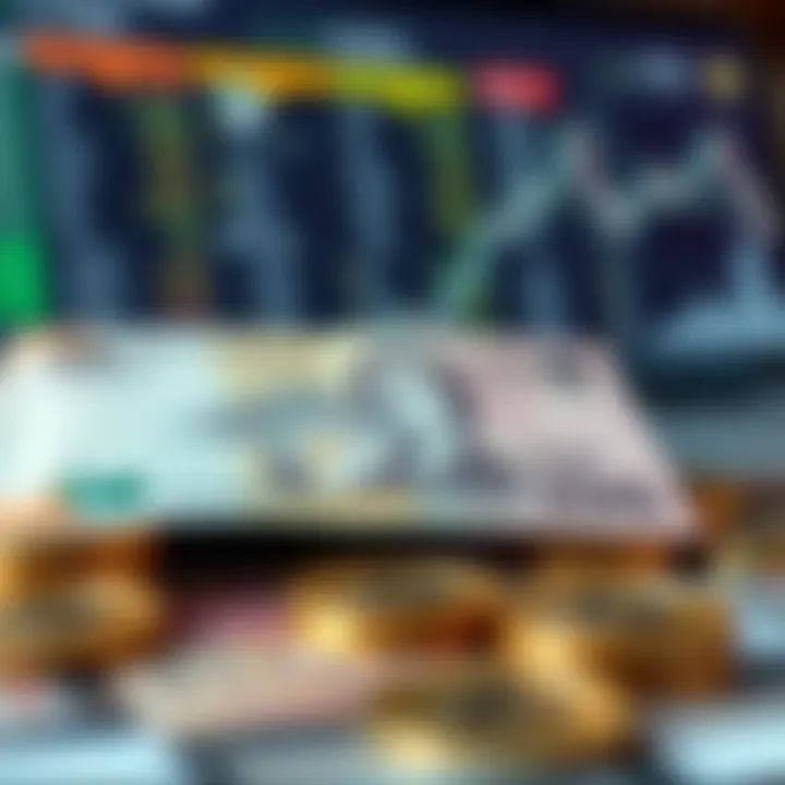 Colombian currency and digital payment icons symbolizing financial transactions