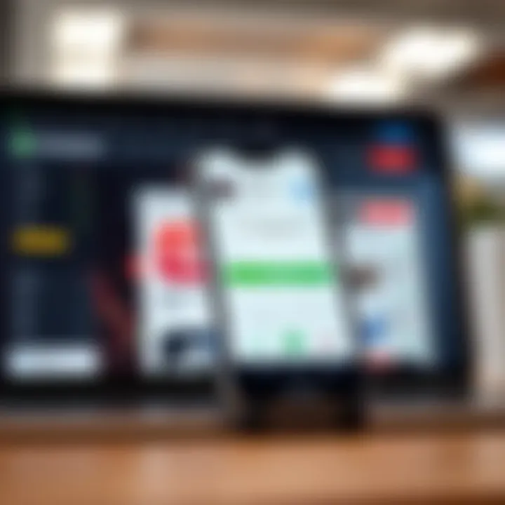 Mobile phone screen displaying IQ Option app download page on a digital store