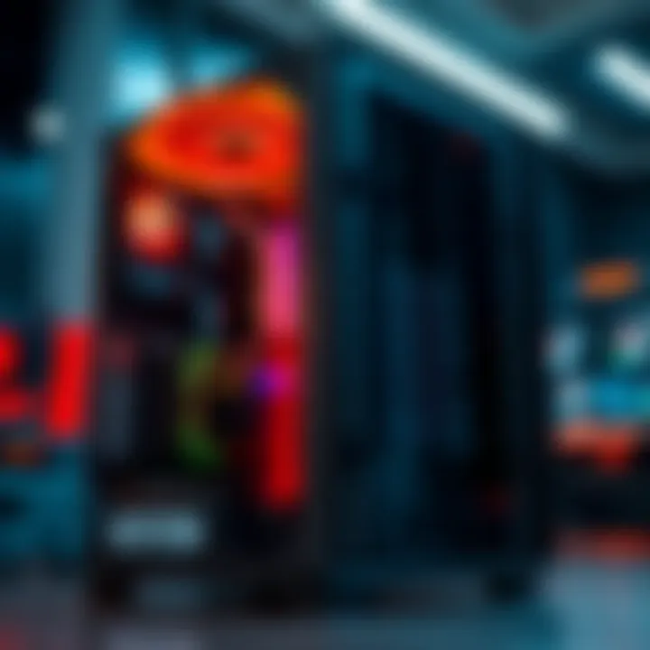 Close-up of a high-performance computer tower with advanced cooling system designed for intensive trading tasks