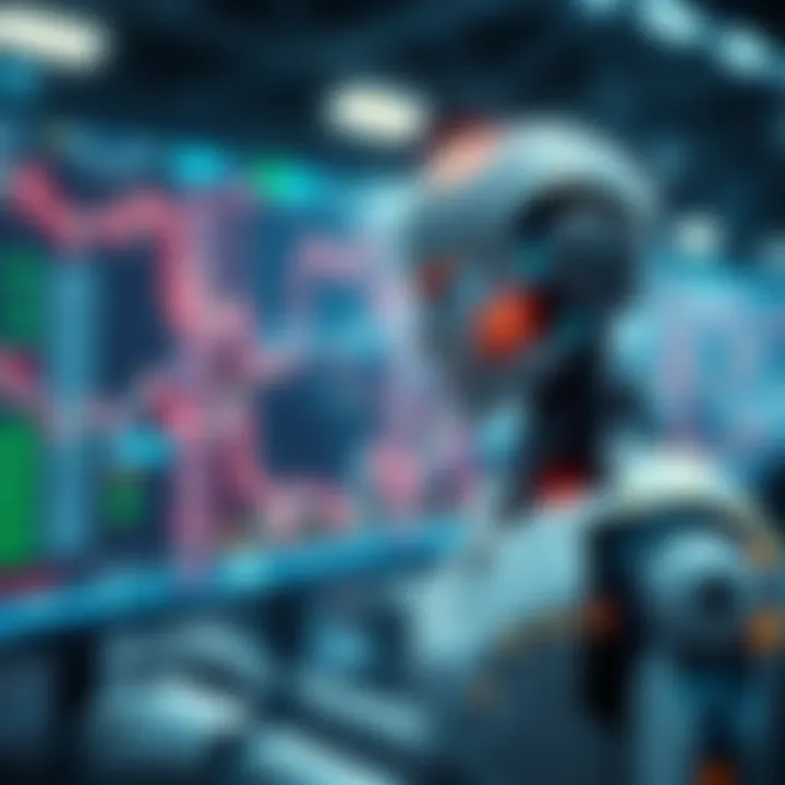 Diagram illustrating automated bot executing financial trades based on pre-programmed algorithms