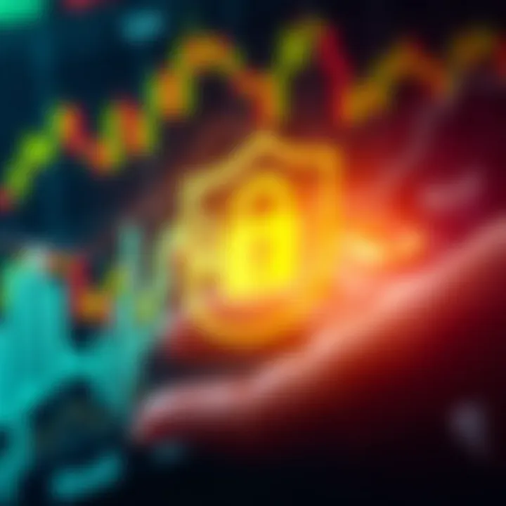 Regulation compliance symbols with secure investment concept