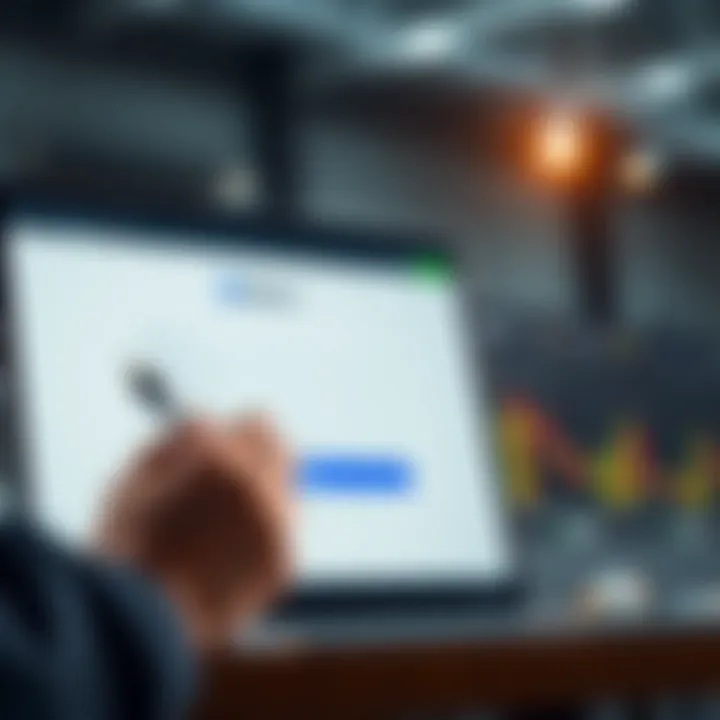 User completing online registration form on a trading platform