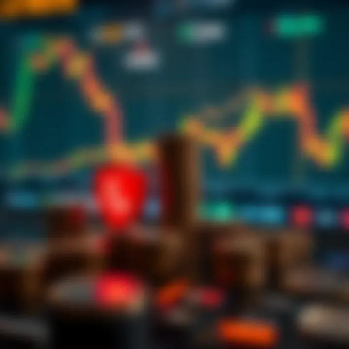 Graphical representation of investment growth with secure trading elements in Colombia's financial market