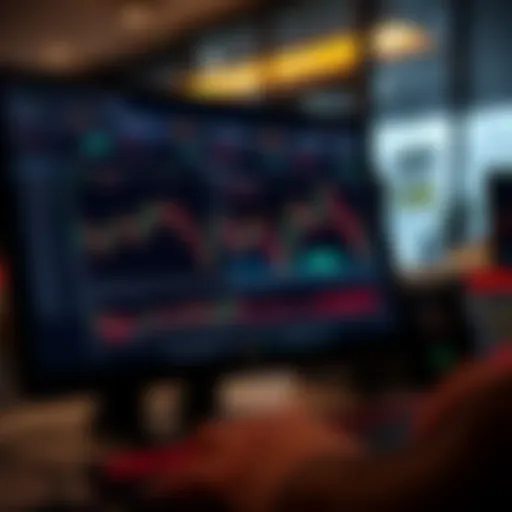 User interface of IQ Trading platform showing financial charts and trading options