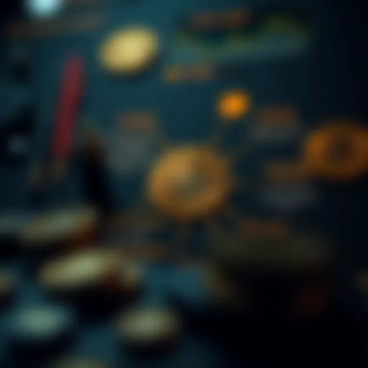 Diagram illustrating key factors affecting Bitcoin value including market trends, risks, and predictive methodologies