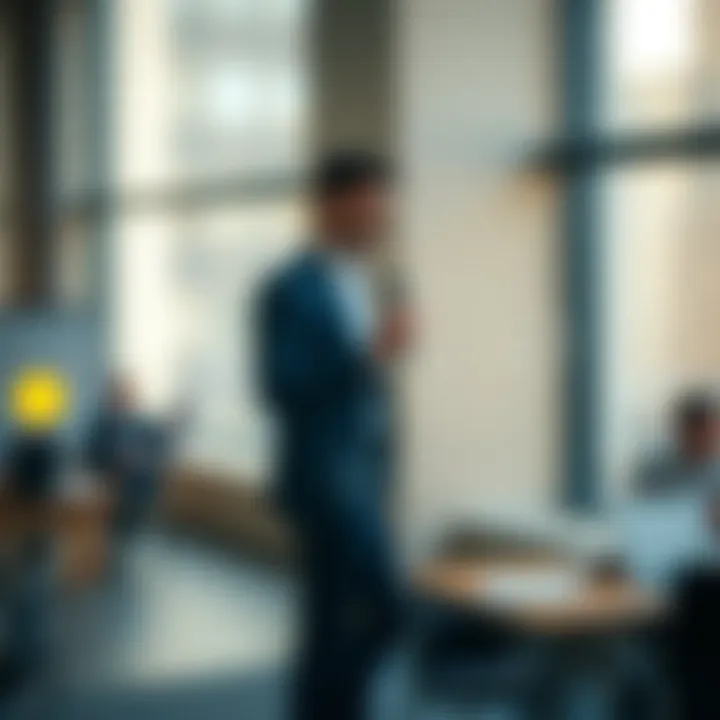 Visual representation of business workflow with icons for efficiency and decision making