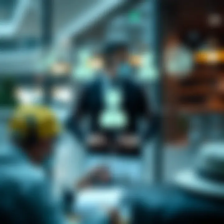 Illustration of customer service interaction and regulatory compliance symbols for Axi Broker