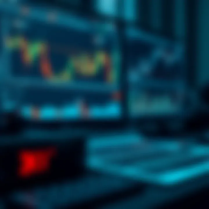 Digital tools and charts illustrating risk management in financial trading