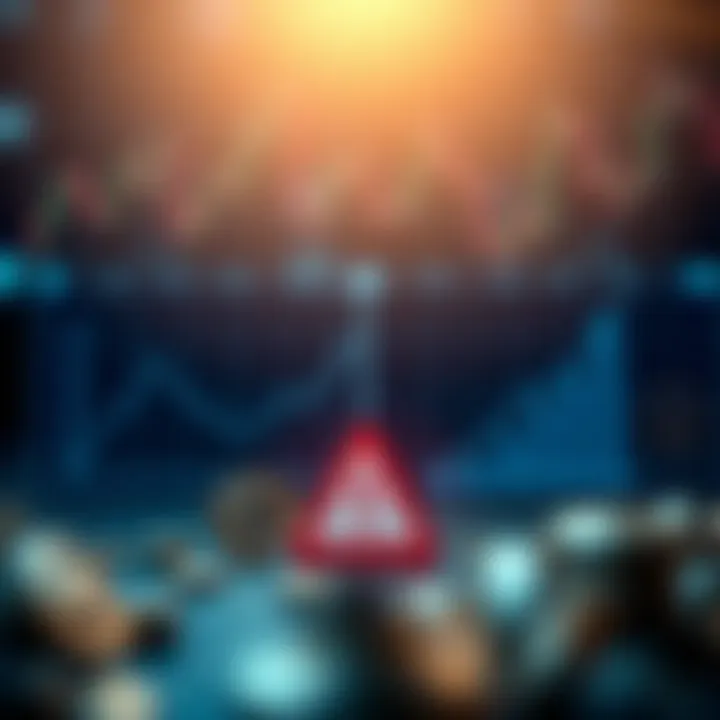 Visual representation of risk and reward in binary options with icons depicting caution and financial growth