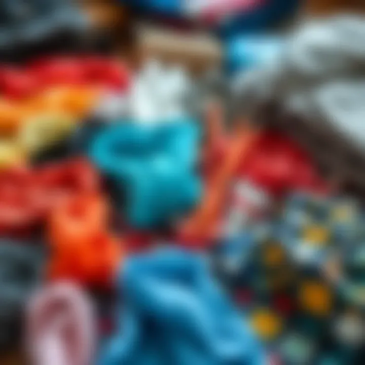 Various synthetic materials including fabrics, plastics, and fibers spread on a table