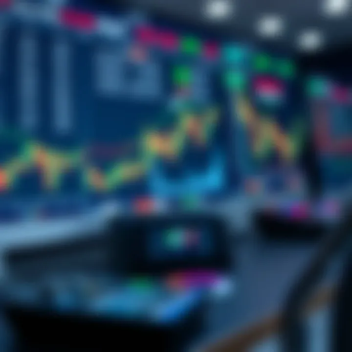 Dashboard with financial charts and tools for monitoring stock indices