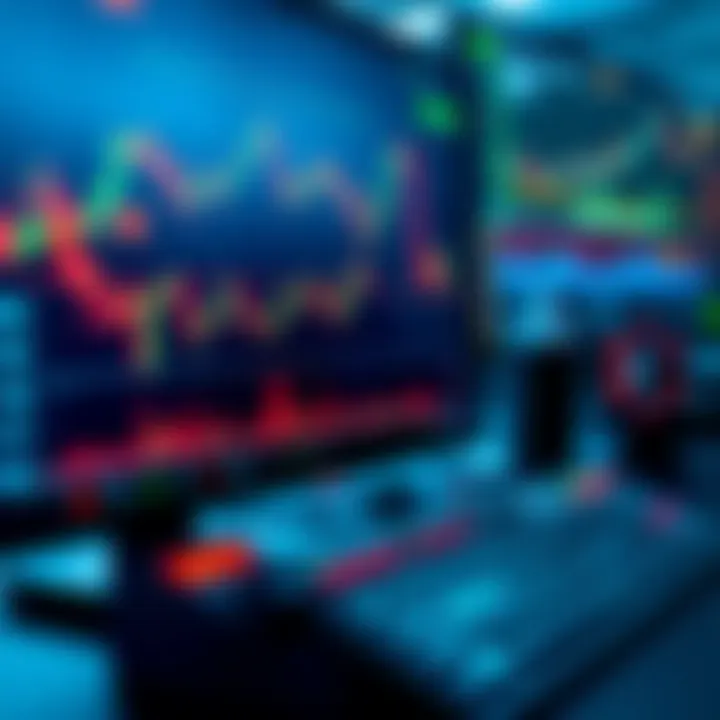 Graph showing automated trading system analyzing market data on a computer screen