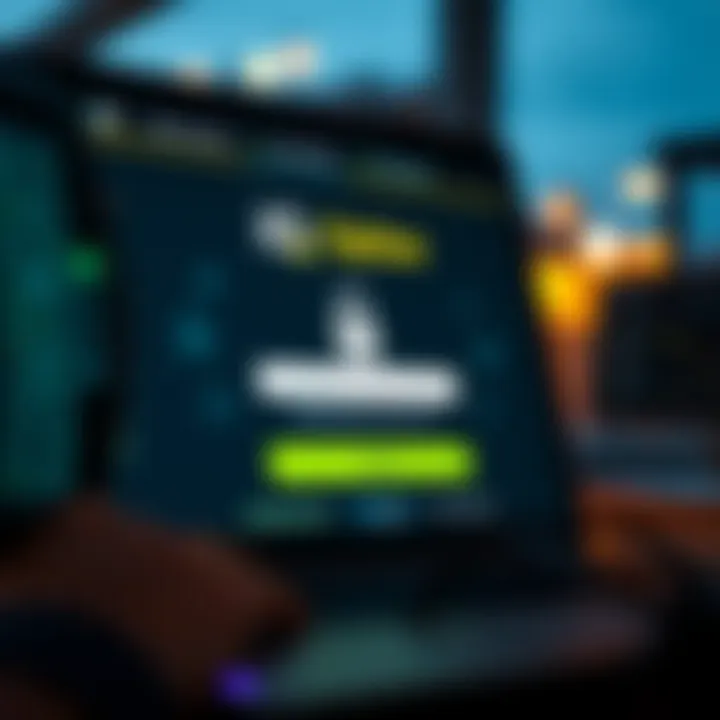 Secure login interface of IQ Option with encryption symbols