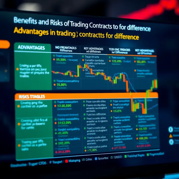 Benefits and Risks of Trading Contracts for Difference Chart showing key advantages and risks associated with trading CFDs