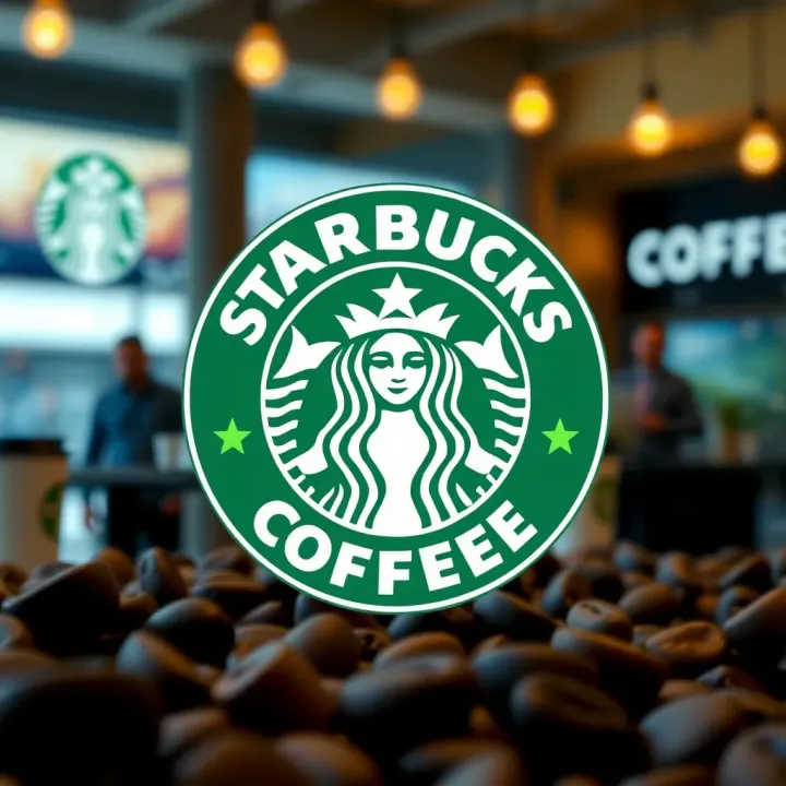 Comparison of brand logos and market presence of leading coffee companies including Starbucks