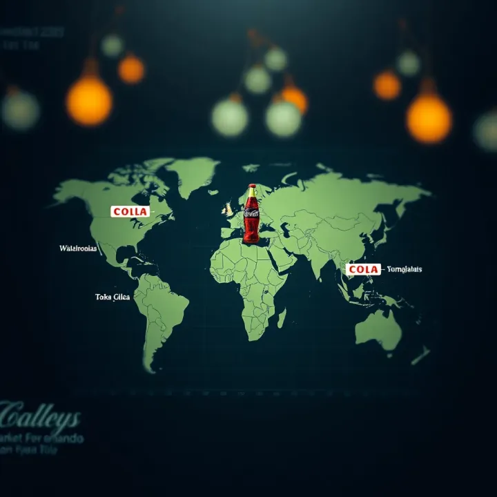 A world map highlighting major international beverage company headquarters and market presence