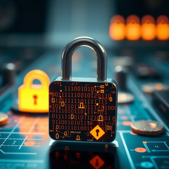 Visual representation of binary login mechanism illustrating data encryption and user authentication