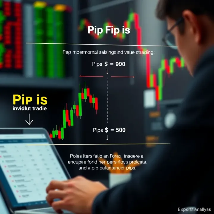 Diagram showing the calculation of pips and their value impact in Forex trading