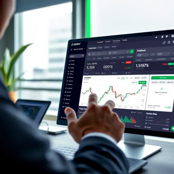 Comparison Between Demo and Real Trading Accounts on Deriv User navigating online trading dashboard illustrating demo versus real account comparison