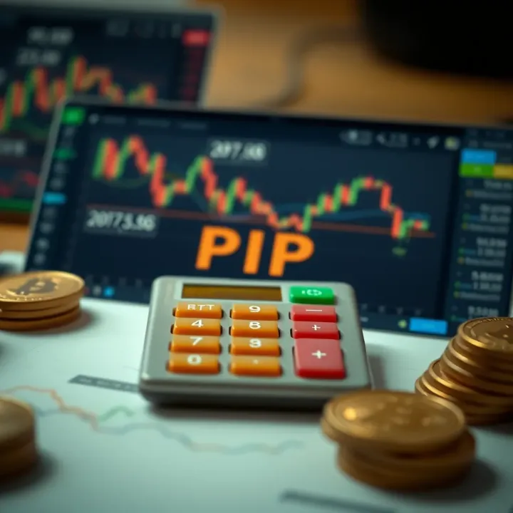 Diagram showing pip calculator application for precise measurement of price movements in trading scenarios