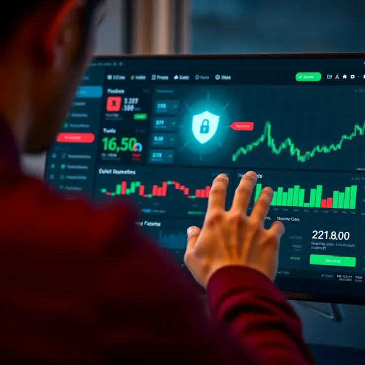 User customizing cTrader dashboard with various tools and security features highlighted