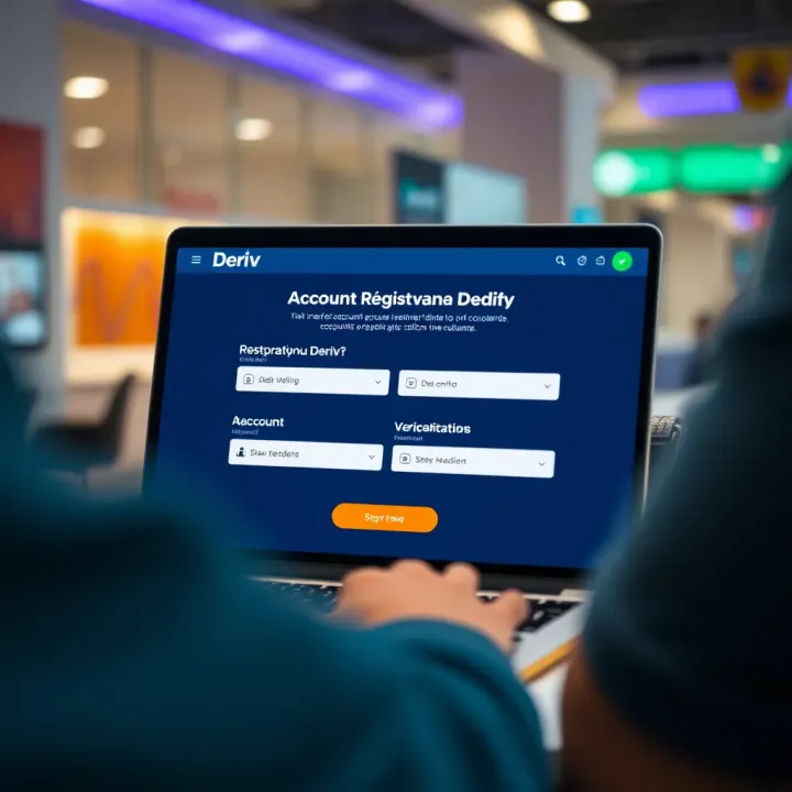User interface of Deriv platform showing account registration and verification steps