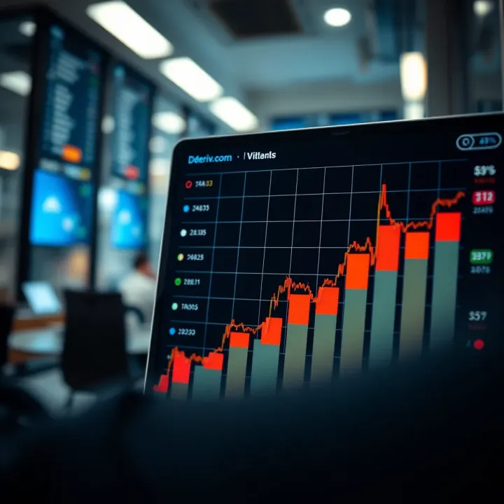 Graph showing various financial trading options available on a digital platform