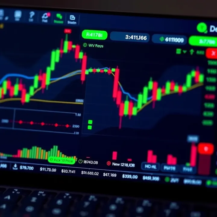 Visual representation of trading charts with secure deposit and withdrawal options on Deriv