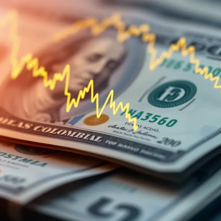 Exchange Rate Trends of the US Dollar Against the Colombian Peso Graph showing fluctuations of the US dollar against the Colombian peso over time