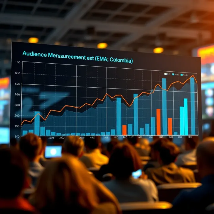 Graph showing audience measurement data collected through EMA in Colombia