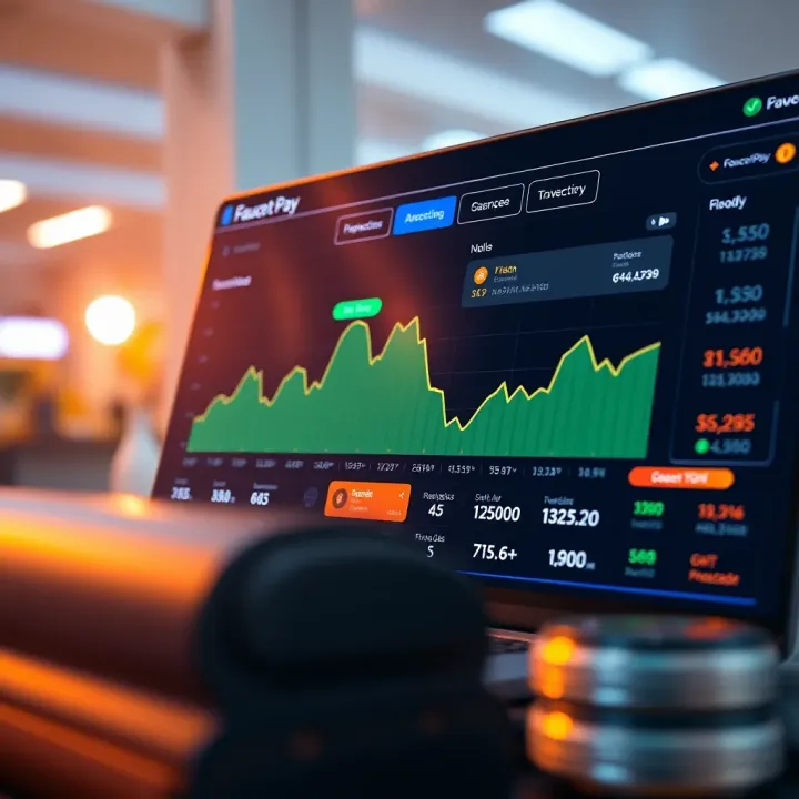 Dashboard interface showing cryptocurrency wallet balances and recent transactions on a digital payment platform
