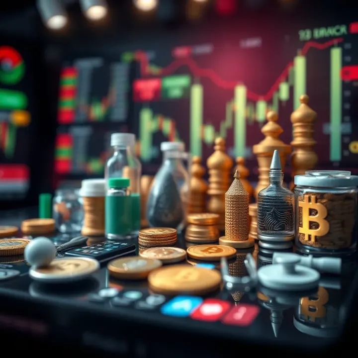 Graphical representation of diverse financial assets available for trading on digital platforms