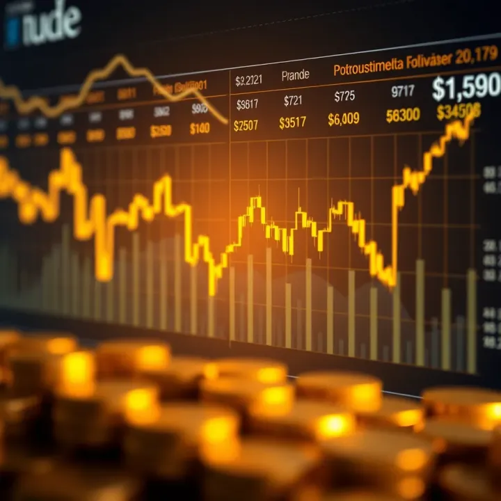 Visualization of historical gold price trends alongside predictive financial indicators
